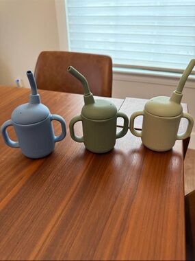 Set of 3 Lalo Straw Silicone Cups